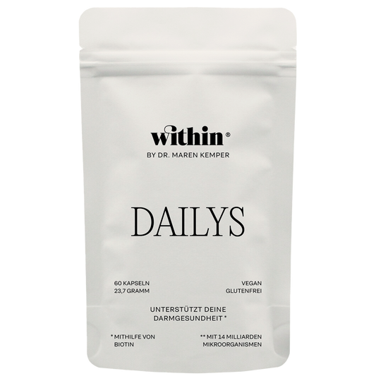 Dailys Probiotikum Nachfüllbeutel von within® – nachhaltige Verpackung mit 7 Bakterienstämmen und Saccharomyces boulardii