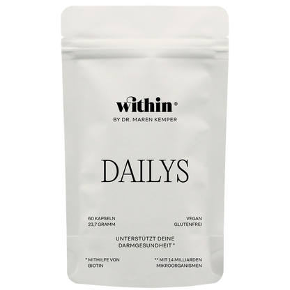 Dailys Probiotikum Nachfüllbeutel von within® – nachhaltige Verpackung mit 7 Bakterienstämmen und Saccharomyces boulardii