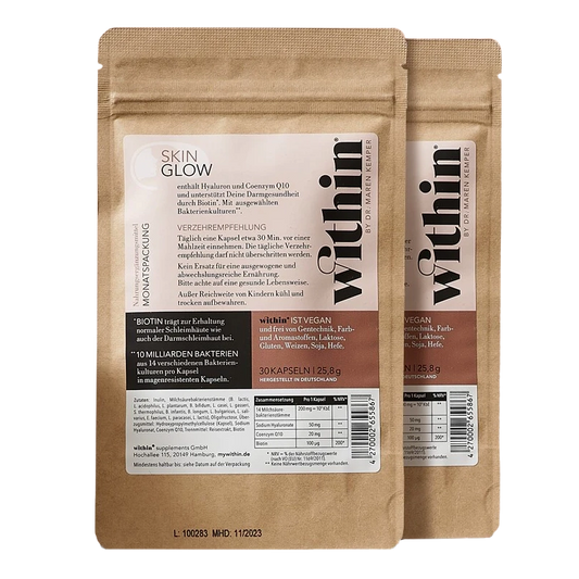 SKIN GLOW - Nahrungsergänzung für schöne Haut - 2 Nachfüllbeutel